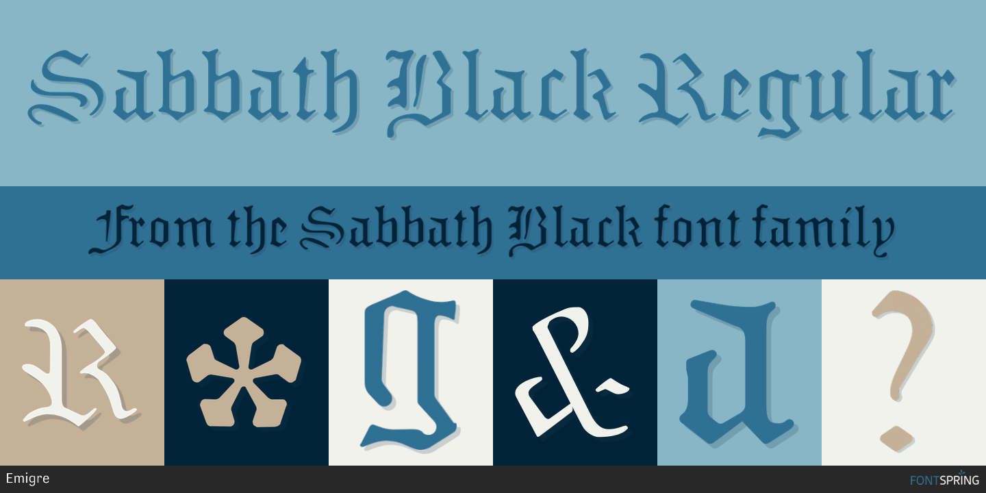 Similar Fonts To Sabbath Black | Fontspring