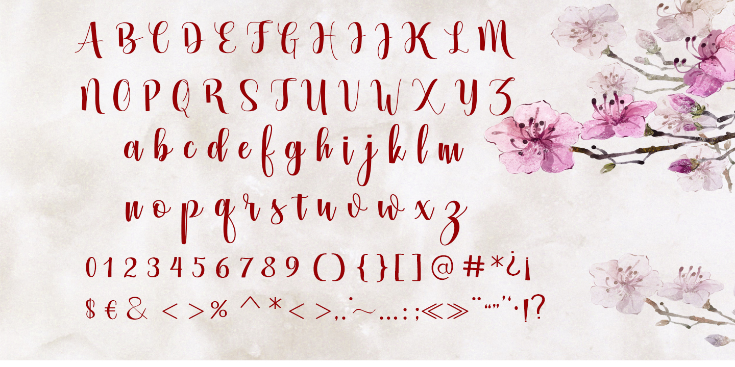 calligraphy fonts with glyphs