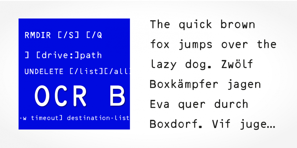 OCR B Font | Fontspring