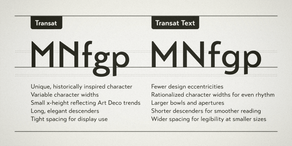 transat text font free download