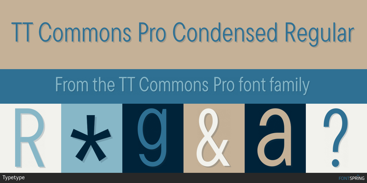 TT Commons Pro Condensed Package Font | Fontspring